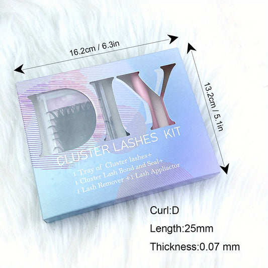 25mm DIY Eyelash Extension Kit w/ Mascara Brush, Glue & Applicator