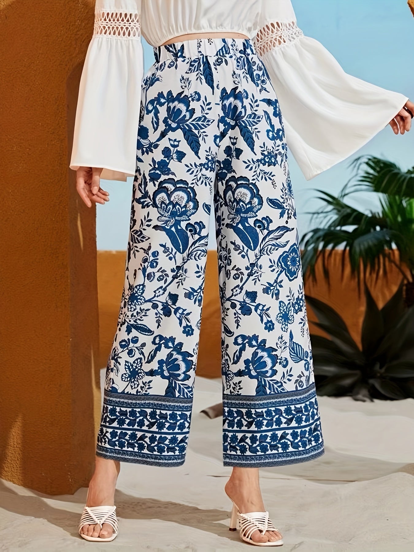 Floral Wide Leg Pants for Women Spring & Summer