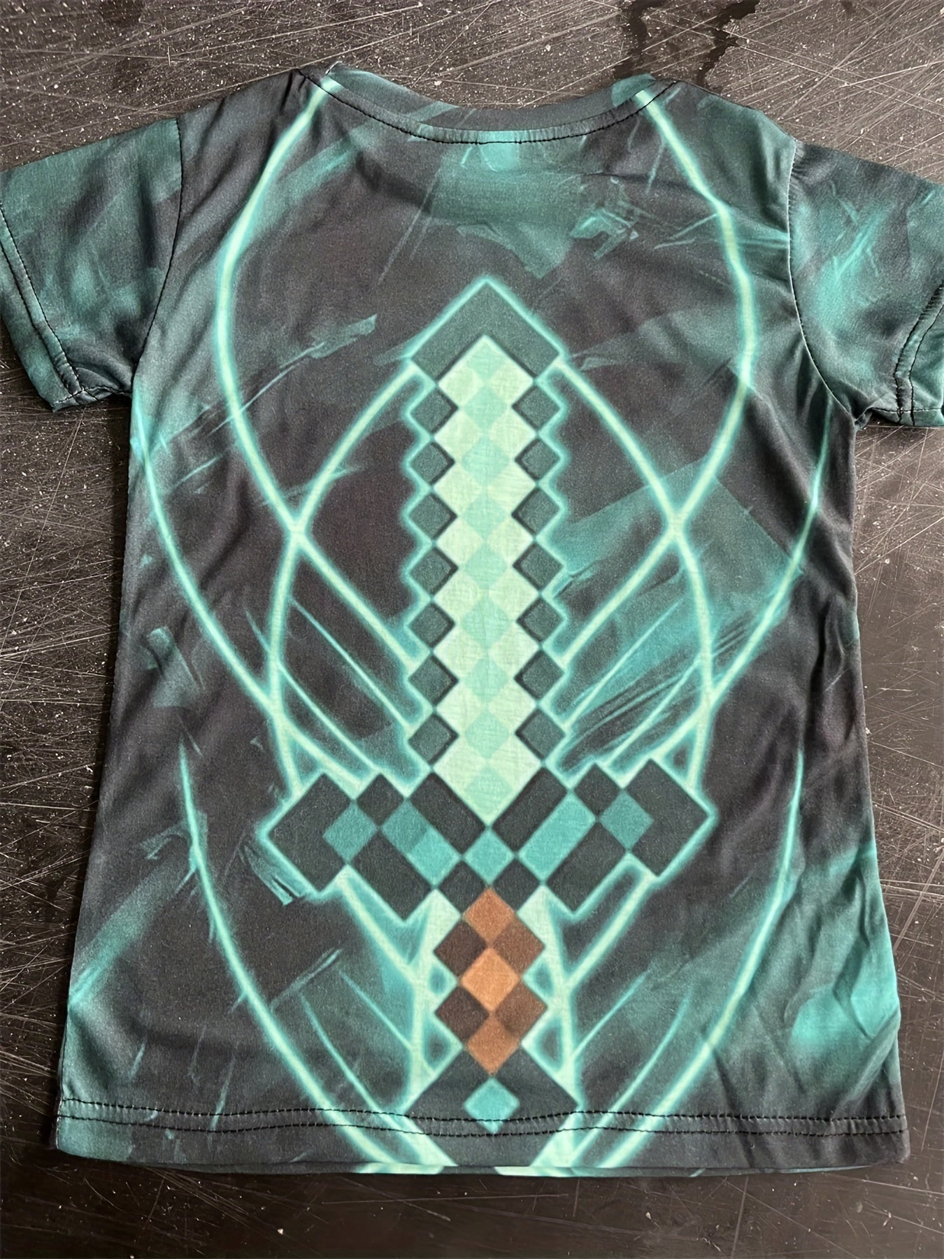 Boy's Diamond Sword Graphic T shirt Slim Fit Tee