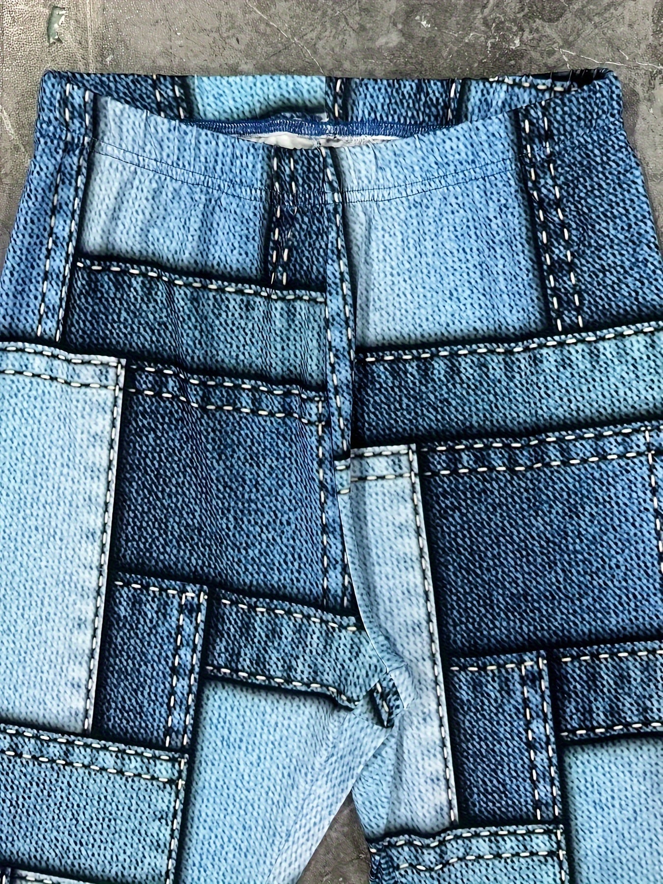 Casual Denim Print Skinny Leggings
