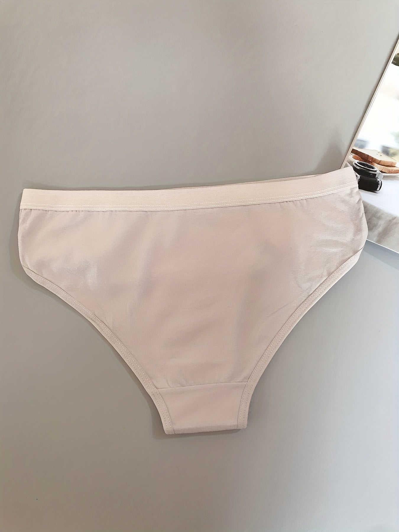 3pcs Solid Bow Tie Briefs Panties Women's Lingerie