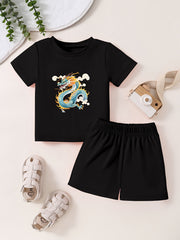 Toddler Kid Cartoon Pattern T-shirt & Shorts Set