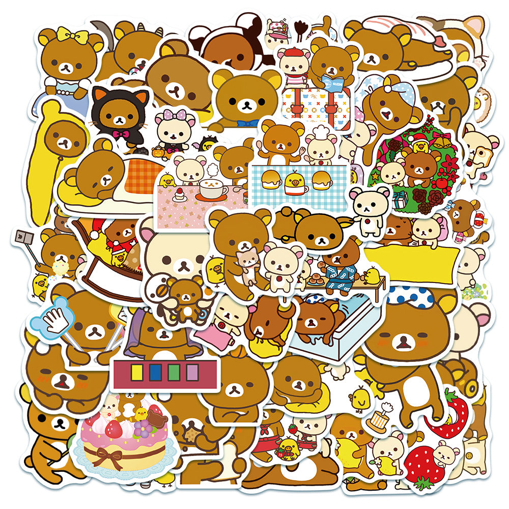 50pcs Cartoon Bear Waterproof Stickers For Adults