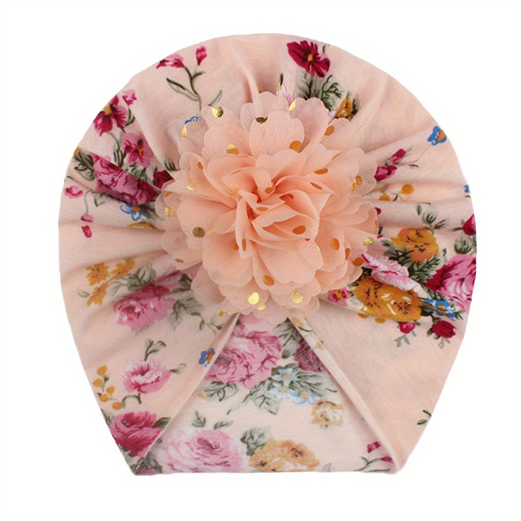 Europe And The United States Dot Floral Baby Hat