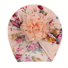 Europe And The United States Dot Floral Baby Hat