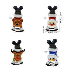 Wind Up Santa Claus Snowman Toy
