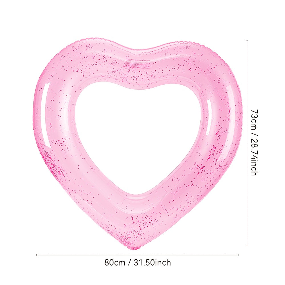 Thick PVC Adult Sequin Inflatable Ring for Couples - Summer Pool Accessory
