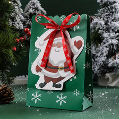 5pcs Christmas Gift Bags Creative Bow Snowflake Hand Candy Gift Bags