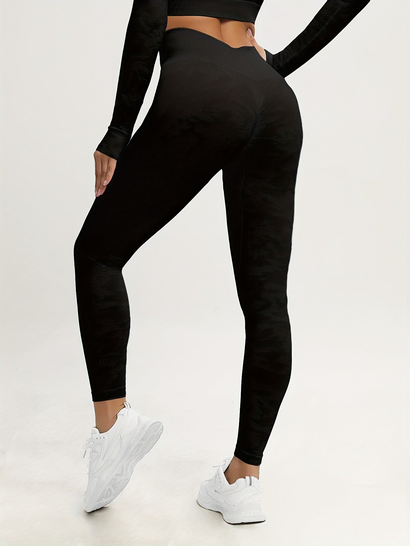 High Waist Camo Yoga Pants Butt Lifting Cropped Leggings for Women