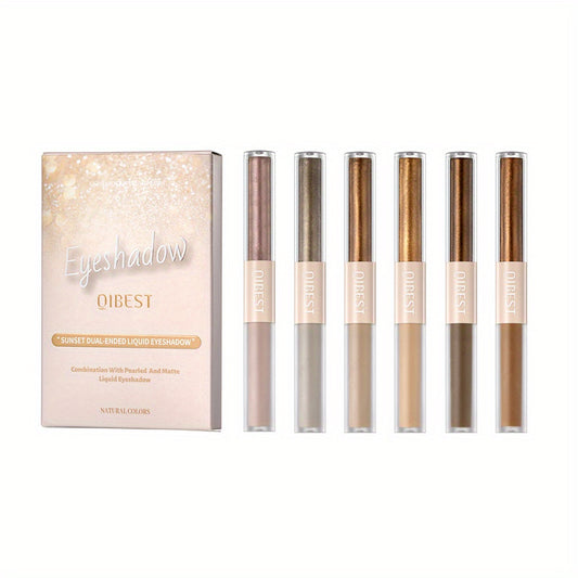 6pcs Liquid Eyeshadow Set Pearly Matte Double Ended Eyeshadow