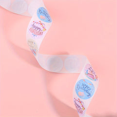 500pcs Roll Happy Birthday Sticker Label Office Decoration Sealing Sticker