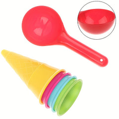 5 Pcs Ice Cream Cone Scoop Beach Toys Sand Kids Children