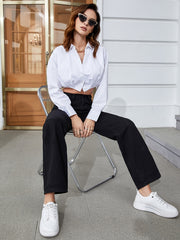 High Waist Wide Leg Straight Jeans Women's Denim Pants