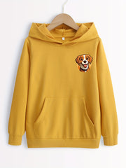 Animal Print Boys Casual Pullover Hoodie Long Sleeve Sweatshirt