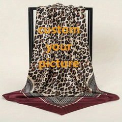 Personalized Leopard Print & Geometric Silk Scarf