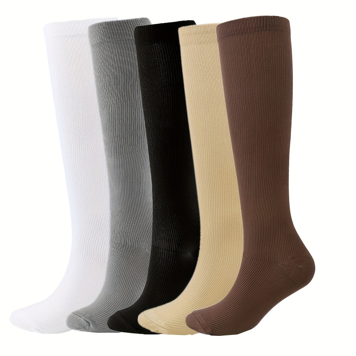 2 Pairs Compression Socks Knee Length Unisex
