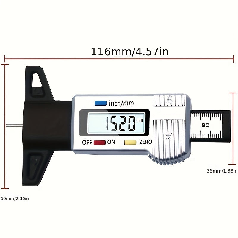 Digital Tyre Tread Depth Gauge Meter Auto Tire Wear Detection Tool
