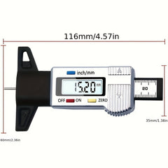 Digital Tyre Tread Depth Gauge Meter Auto Tire Wear Detection Tool