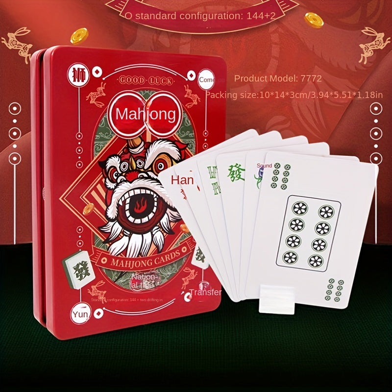 Travel Mahjong Portable Table Game 144 Tiles 2 Dice & Case
