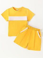 2pcs Boys Teen Casual T Shirt & Shorts Set for Summer