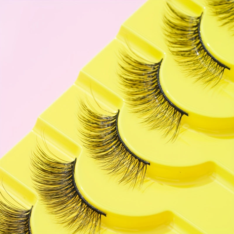 10 Pairs Cat Look Eyelashes Wispy Cross Eye Lashes 15mm