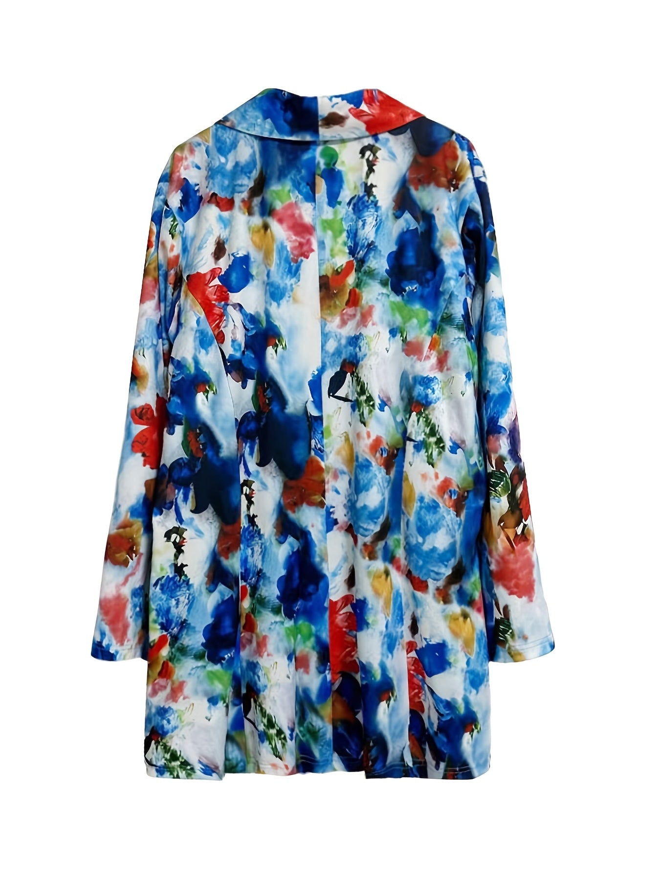 Tie Dye Long Sleeve Slim Fit Blazer With Pockets