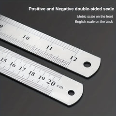 Double Sided Stainless Steel Ruler 15" Metric Imperial DIY Tool