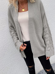Women's Plus Size Open Front Knitted Cardigan