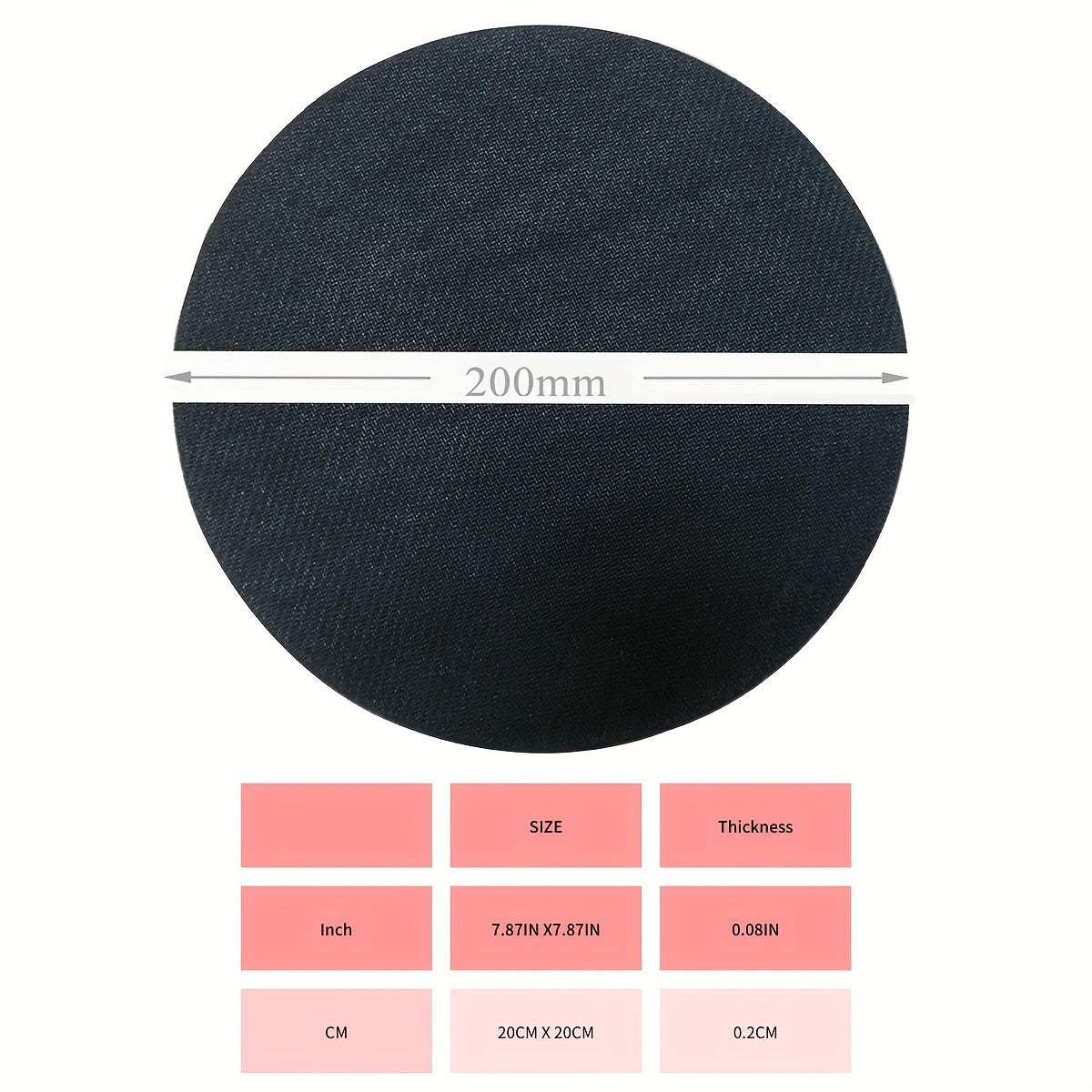 Round Mouse Pad Non Slip Rubber Base Small Size 7.87 X 7.87 X 0.1inch
