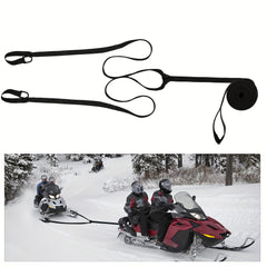Heavy Snowmobile Tow Strap w/ Two Hook Emergency Off Tow Rope Snowmobile Accesso