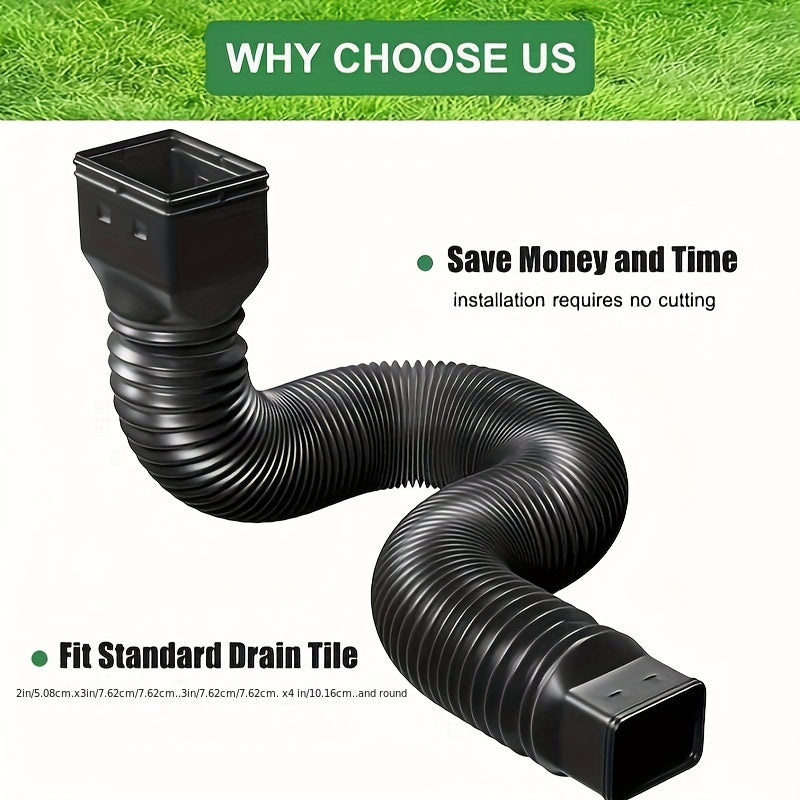 2pcs Flexible Extendable Drain Downspout Extender Down Spout Drain Extensions