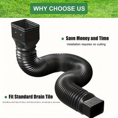 2pcs Flexible Extendable Drain Downspout Extender Down Spout Drain Extensions