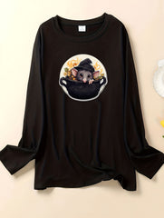 Women's Mouse Print Long Sleeve Lounge Top