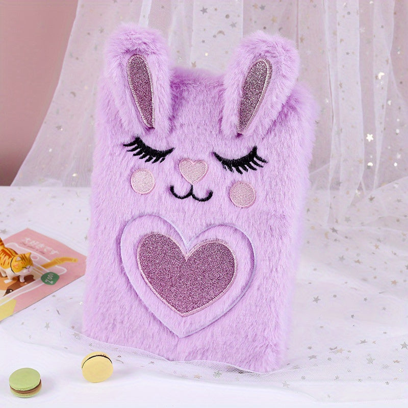 A5 Girl Embroidered Cartoon Plush Notebook Student Journal 160 Pages