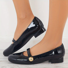 Women's Low Heel Mary Jane Patent Leather Shoes