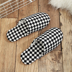 Men's Plaid Slip On Slippers, Casual Lightweight
