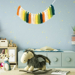 Colorful Rainbow Tassel Carnival Garland Wall Hanging Fall Decor