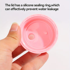500ml Pink Flower Pattern Water Bottle Plastic Water Cup Portable Leakproof