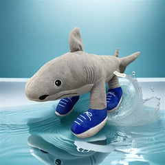 Three Legged Shark Plush Toy Soft Filler Grey Cartoon Style Home Decor Holiday G