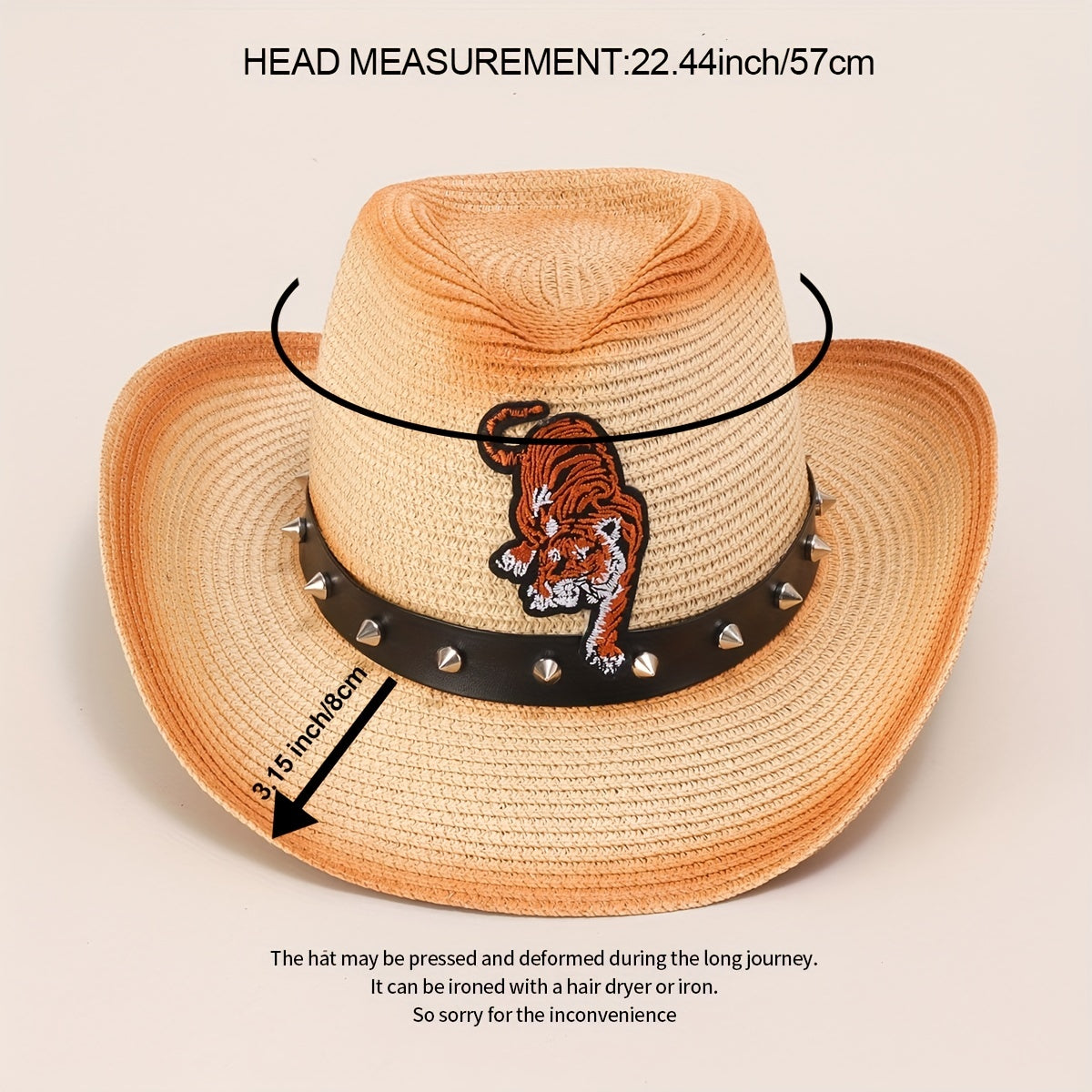 Gradient Jazz Cowboy Straw Hat Outdoor Fishing Sun Hat Men's Beach Hat