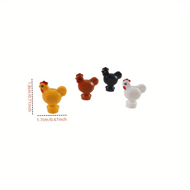 Animal Theme Building Blocks Set Farm Chickens & Roosters ABS Plastic Toy Kids