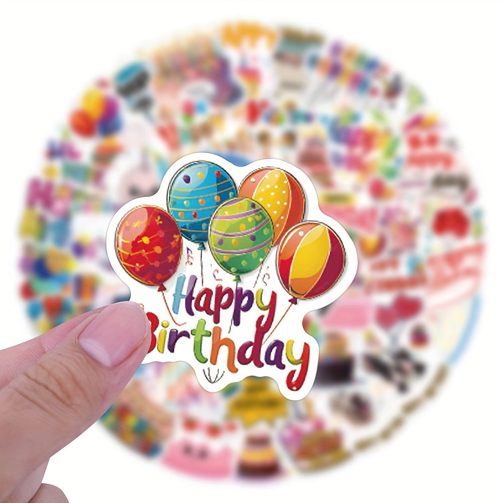 55 Cartoon Happy Birthday Stickers for Decorating Stationery Water Cups Mobiles