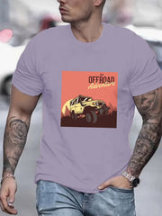 Men's Retro Car Print Graphic T-shirt for Summer
