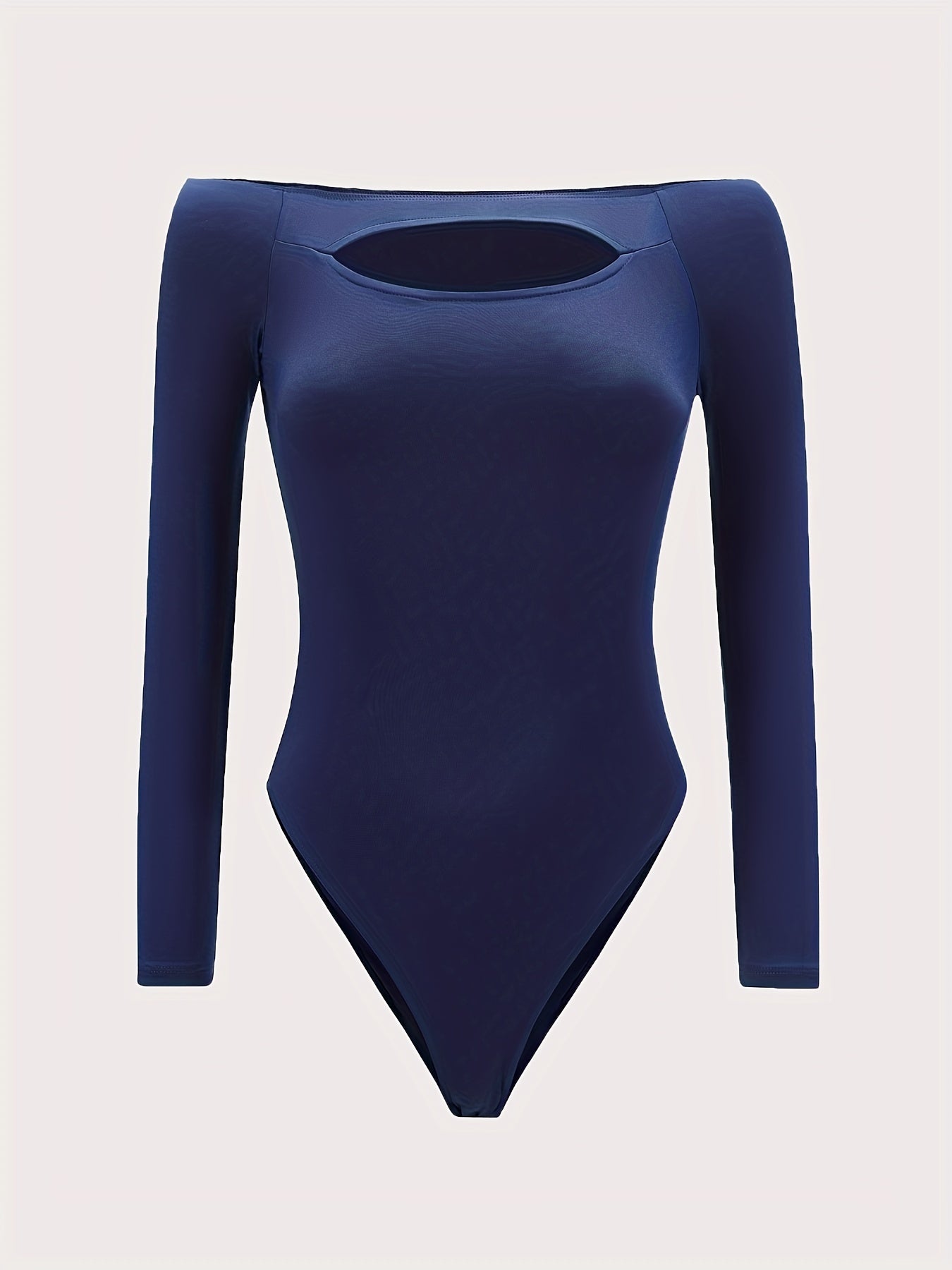 Off Shoulder Cut Out Bodysuit Long Sleeve Slim Fit Casual Bodysuit