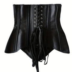 Solid Buckle Front Corset Bustier Tummy Slimming Lace Up Body Shaper
