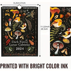 Dark Forest Animal Pattern Wall Calendar Halloween Christmas Gift
