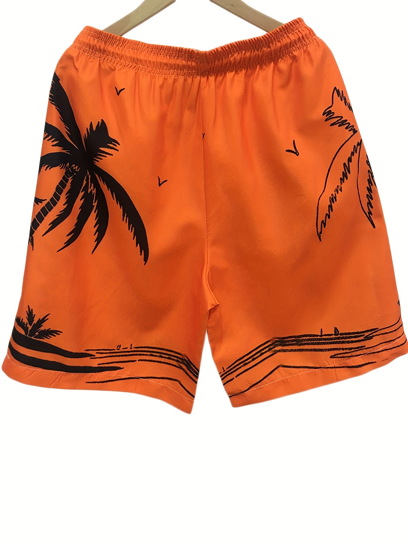 Mesh Lining Palm Tree Swim Trunks 2 Pockets Men's Swimwear