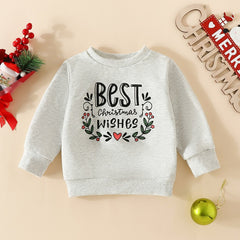 Baby Christmas Sweatshirt Kids Round Neck Casual Pullover Top