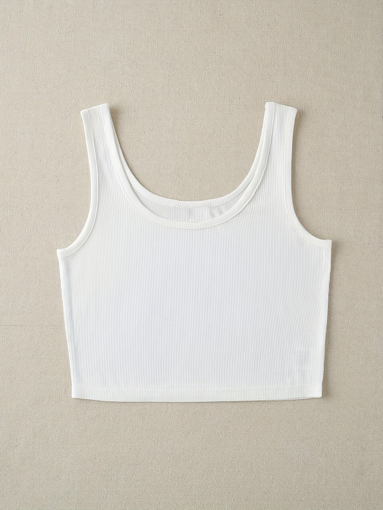 Women's Ribbed Racerback Cropped Sports Tank Top Sleeveless