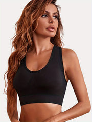 Seamless Wireless Sports Bra Racerback Yoga Fitness Bra